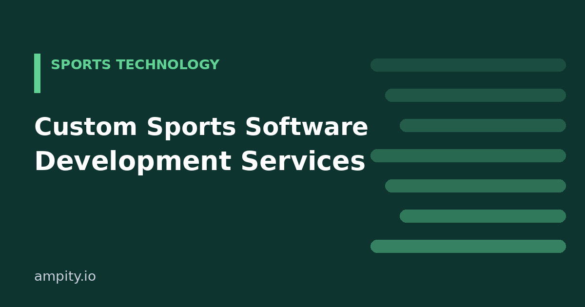 Custom sports software services topic cover for league and club buyers