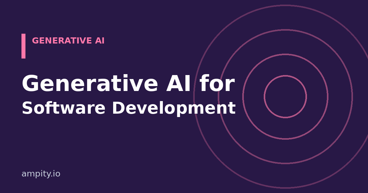 Generative AI for Software Development editorial cover with abstract concentric circles